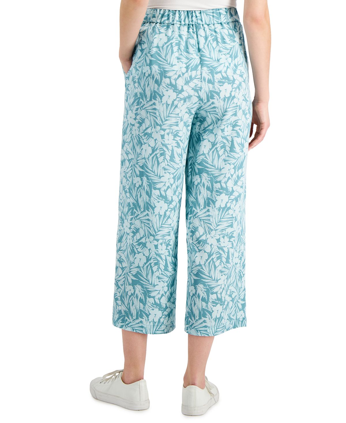 Charter Club Women's Wide Leg Crop Pants Green Size Petite X-Large