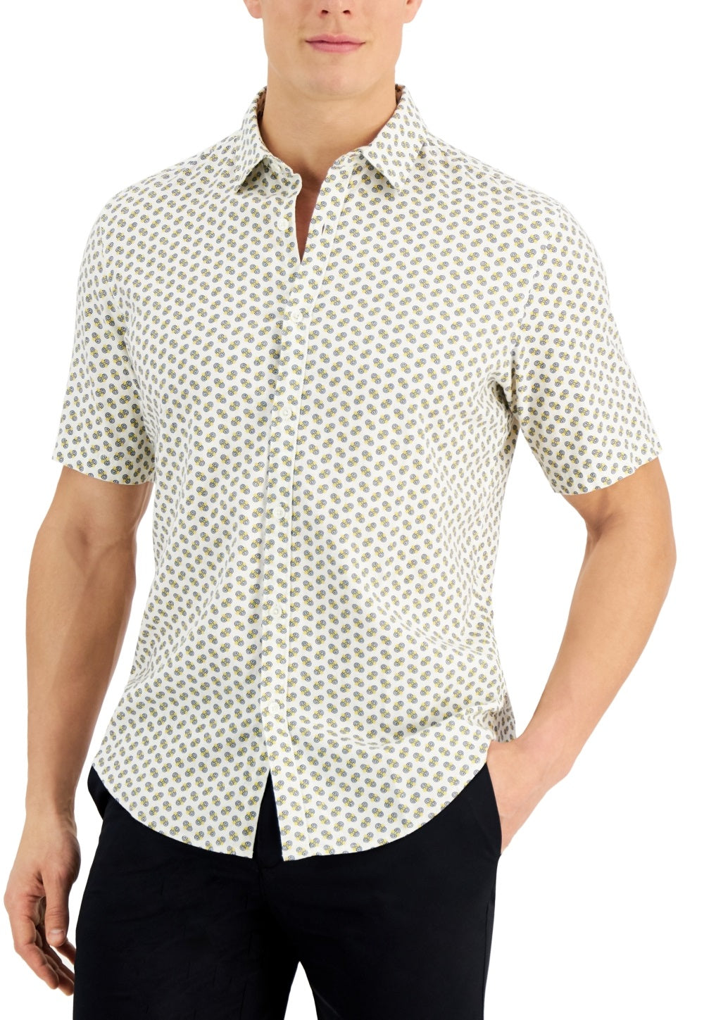 Alfani Men's Geometric PrinT-Shirt White Size Large