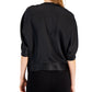 INC International Concepts Women's Satin Wrap Top Black Size X-Large