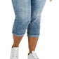 Style & Co Women's Roll Cuff Capri Pants Blue Size 14W