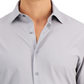 Alfani Men's Slim Fit 4 Way Stretch Geo Print Dress Shirt Gray Size 17X34X35