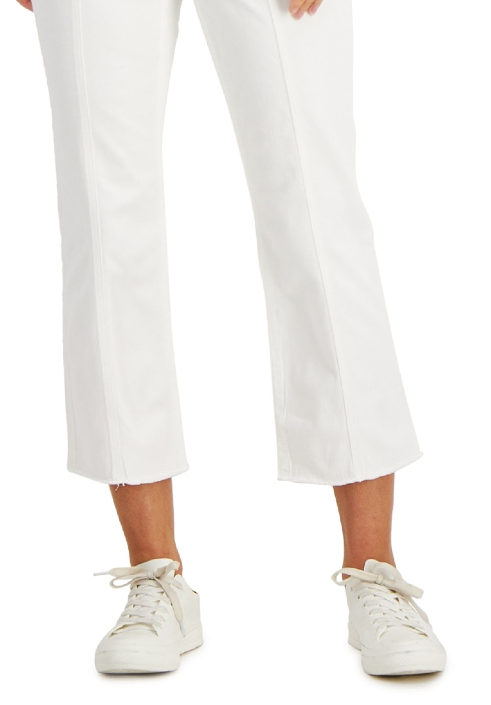 Style & Co Women's Button Fly Cropped Jeans White Size 8