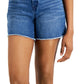Style & Co Women's Distressed Frayed-Hem Shorts Blue Size 4