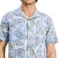 Club Room Men's Regular Fit Paisley Print Camp Shirt Blue Size Large