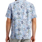 Club Room Men's Regular Fit Tropical Print Camp Shirt Blue Size Small