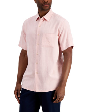 Club Room Men's Textured Shirt Pink Size Large