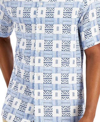 Club Room Men's Tribal Etch Shirt White Size Small