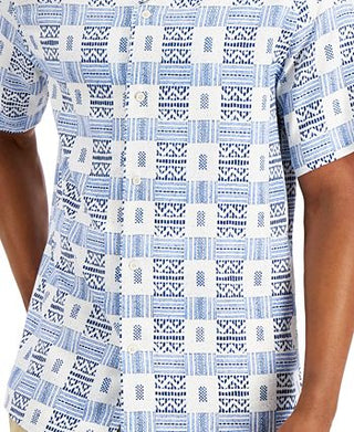 Club Room Men's Tribal Etch Shirt White Size Small