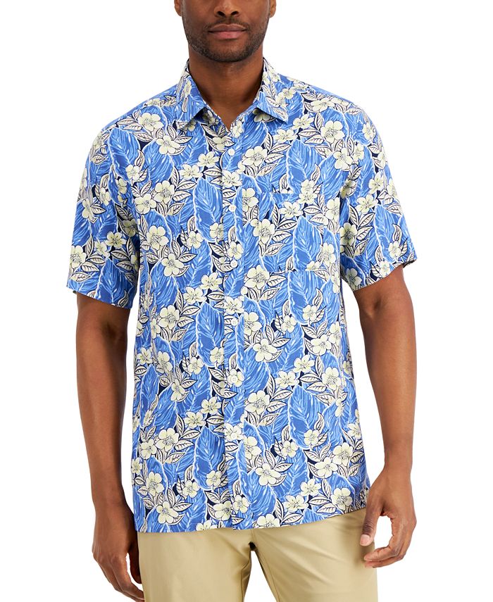 Club Room Men's Tropical Retreat Shirt Blue Size Small – Steals