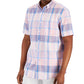 Club Room Men's Romero Plaid Poplin Shirt Pink Size Medium