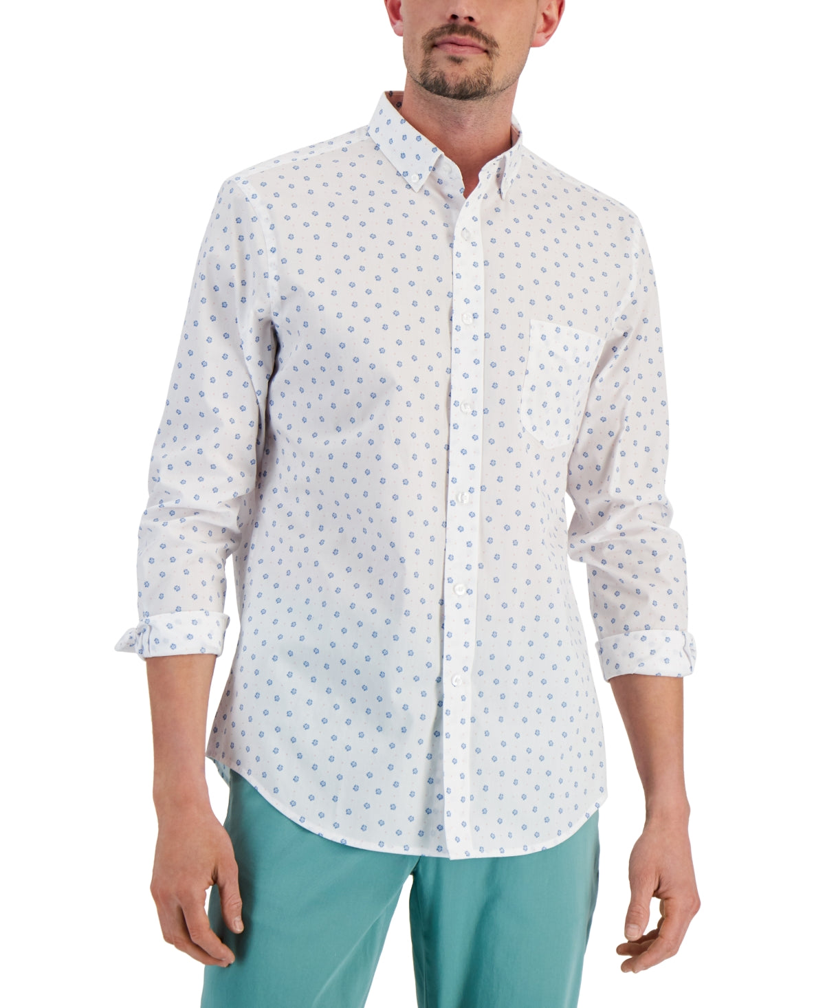 Club Room Men's Floral PrinT-Shirt White Size XX-Large