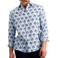 Club Room Men's Regular Fit Palm Tree Print Linen Shirt Blue Size X-Large