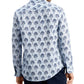 Club Room Men's Regular Fit Palm Tree Print Linen Shirt Blue Size X-Large