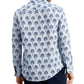 Club Room Men's Regular Fit Palm Tree Print Linen Shirt Blue Size XX-Large