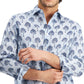 Club Room Men's Regular Fit Palm Tree Print Linen Shirt Blue Size XX-Large
