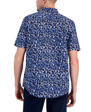 Club Room Men's Floral Print Shirt Blue Size Small