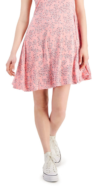 Style & Co Women's Floral Print Flutter Sleeve Dress Pink Size X-Large