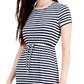 Style & Co Women's Printed Cinch Waist Maxi Dress Blue Size Large