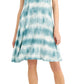 Style & Co Women's Tie Dyed Flip Flop Dress Green Size Large