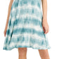 Style & Co Women's Tie Dyed Flip Flop Dress Green Size Large