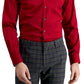 Alfani Men's Slim Fit 2 Way Stretch Stain Resistant Dress Shirt Red Size 14X32X33