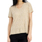 Alfani Women's Printed V Neck T-Shirt Brown Size X-Large