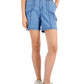 Style & Co Women's Chambray Topstitched Shorts Blue Size 6 Petite