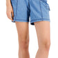 Style & Co Women's Chambray Topstitched Shorts Blue Size 6 Petite