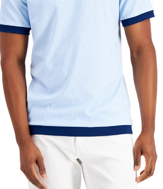 Alfani Men's Ribbed Contrast T-Shirt Blue Size Large
