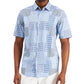 Alfani Men's Geometric Knit Back Short Sleeve Shirt Blue Size Small