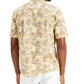 Alfani Men's Barello Leaf Knit Back Short Sleeve Shirt Yellow Size Small