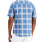 Alfani Men's Rolo Plaid PrinT-Shirt Blue Size Medium
