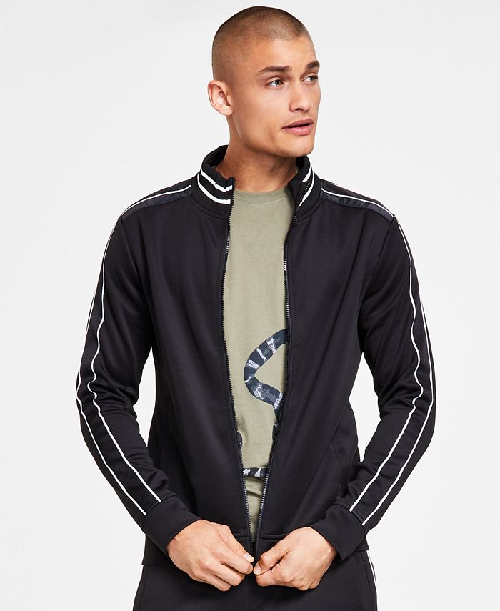 INC International Concepts Men's Neoprene Track Jogger Jacket Gray Size Small