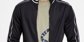 INC International Concepts Men's Neoprene Track Jogger Jacket Gray Size Small