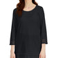 Karen Scott Women's Lattice Trim Top Black Size Medium