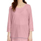 Karen Scott Women's Lattice Trim Top Pink Size Large