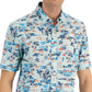 Club Room Men's Regular Fit Textured Tropical PrinT-Shirt Blue Size Small