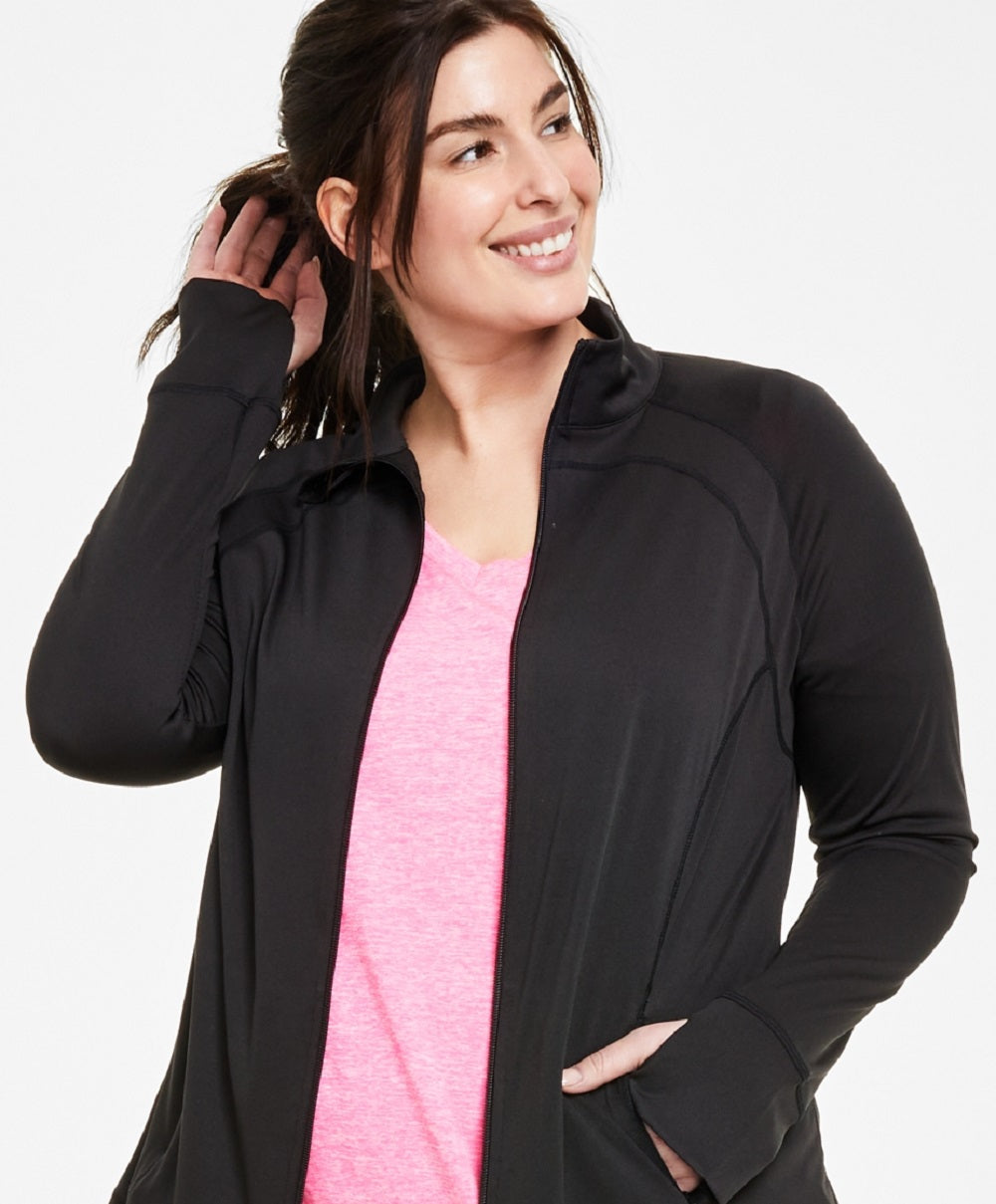 ID Ideology Women's Essentials Performance Zip Jacket Black Size 2X