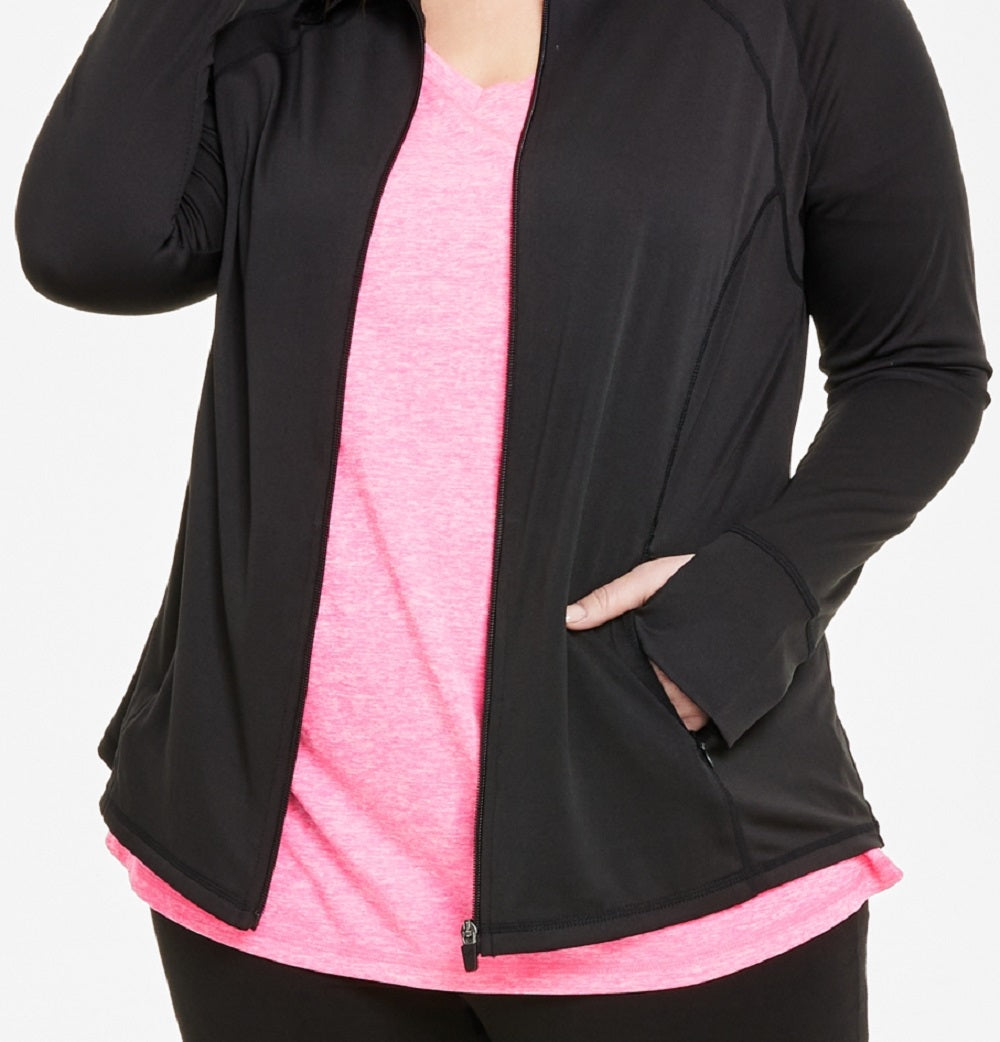ID Ideology Women's Essentials Performance Zip Jacket Black Size 2X
