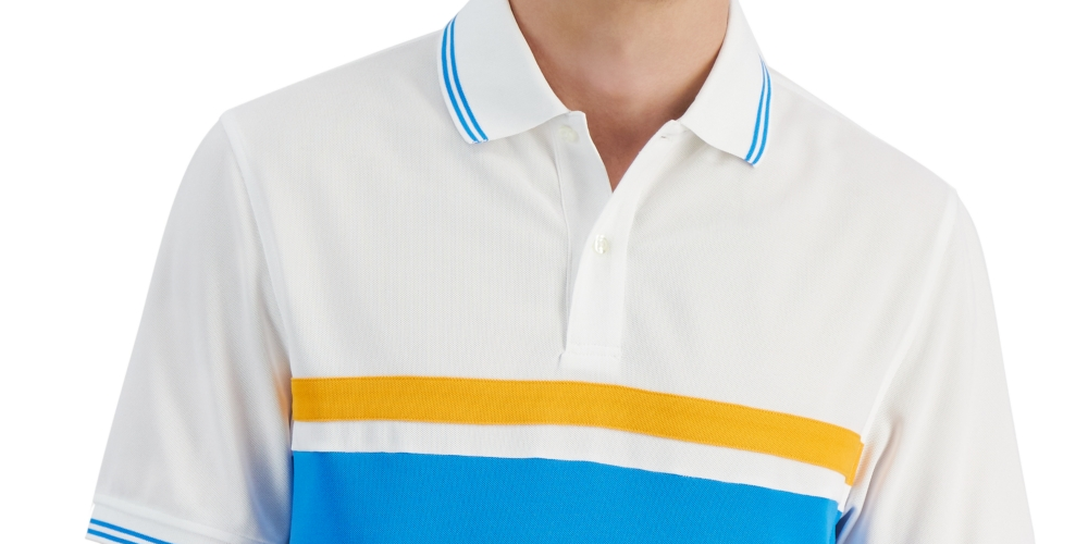 Club Room Men's Matthew Sporty Stripe Polo Shirt White Size XX-Large