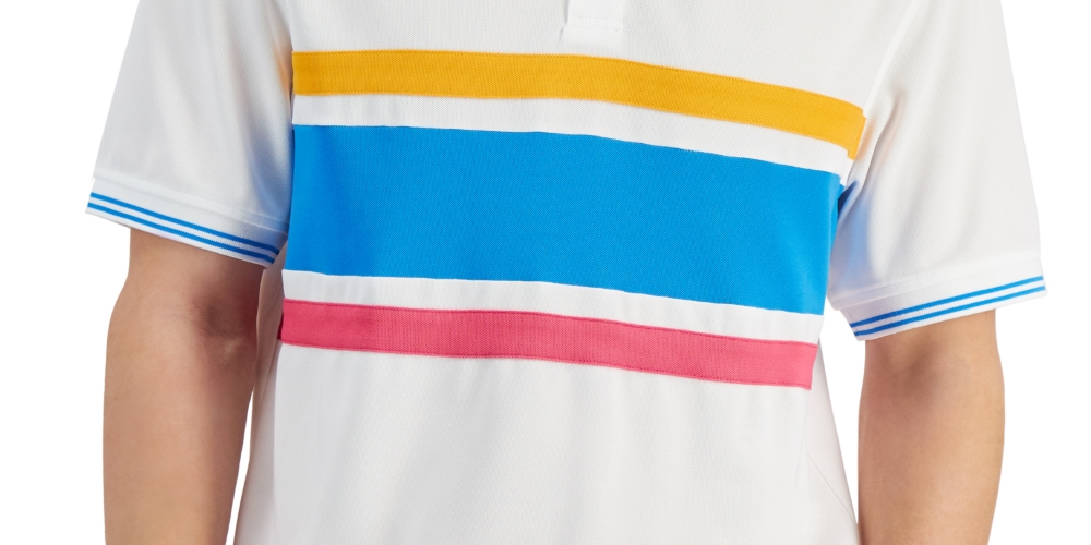 Club Room Men's Matthew Sporty Stripe Polo Shirt White Size XX-Large