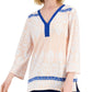 JM Collection Women's Embellished Ikat Top Pink Size X-Small