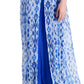 JM Collection Women's Printed Chiffon Overlay Maxi Dress Blue Size Medium