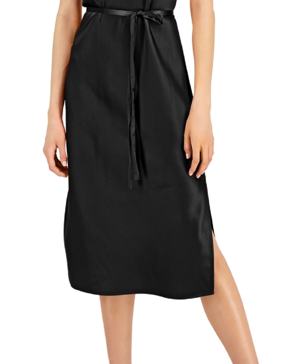 INC International Concepts Women's Side Slit Slip Dress Black Size X-Large