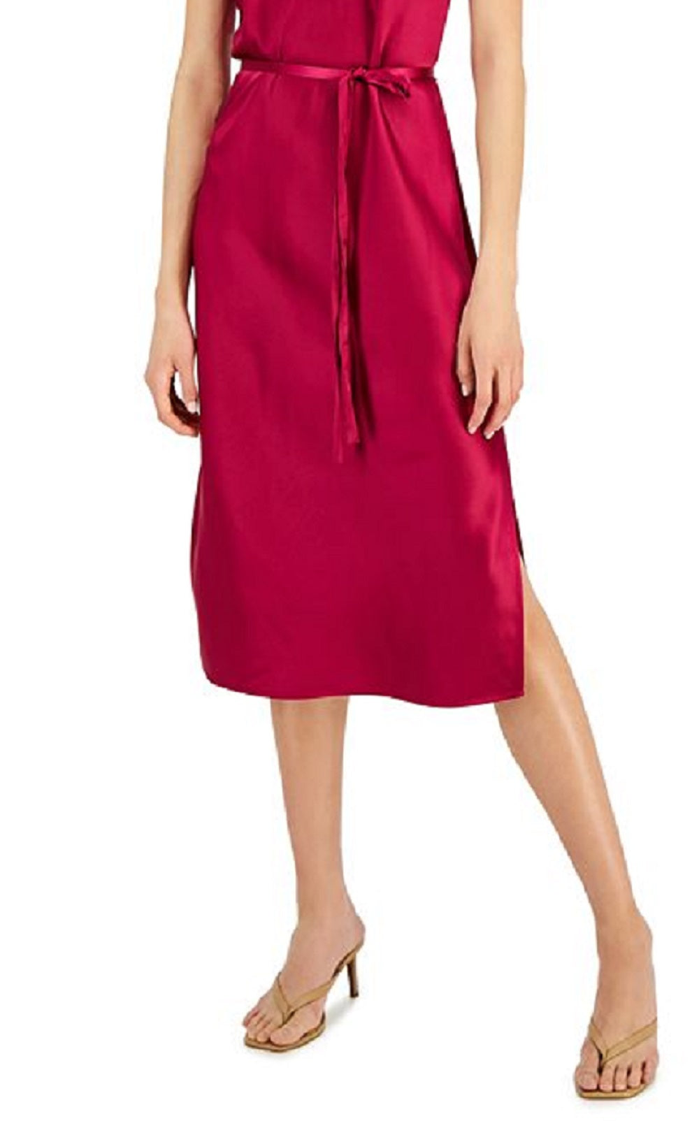 INC International Concepts Women's Side Slit Slip Dress Pink Size X-Small