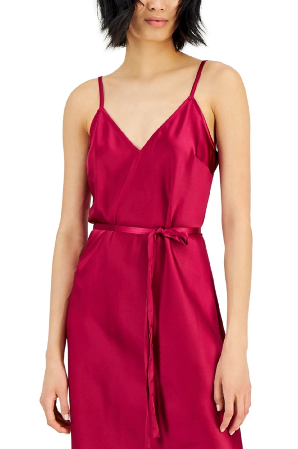 INC International Concepts Women's Side Slit Slip Dress Pink Size Small