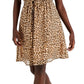 INC International Concepts Women's Cheetah Print Spaghetti Strap Mini Dress Brown Size Medium