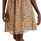 INC International Concepts Women's Cheetah Print Spaghetti Strap Mini Dress Brown Size Medium