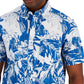 Club Room Men's Richard Textured Tropical Woven Shirt Blue Size Small