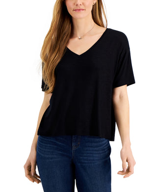 Style & Co Women's Drapey V-Neck T-Shirt Size S